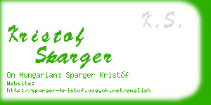 kristof sparger business card